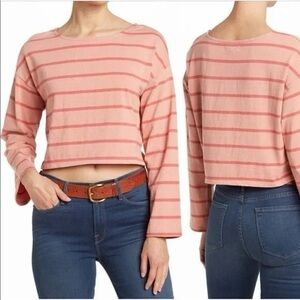 Madewell Striped Pink Crop Top